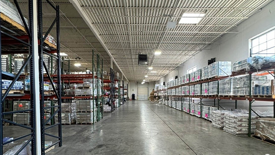 warehouse with racks