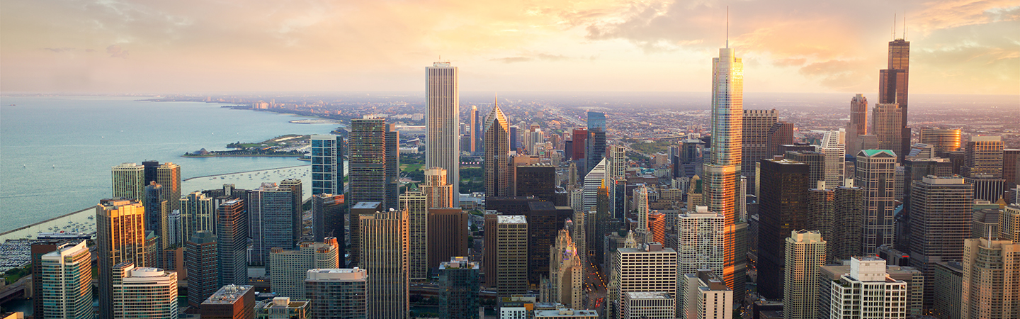 Aerial view of Chicago, Illinois 