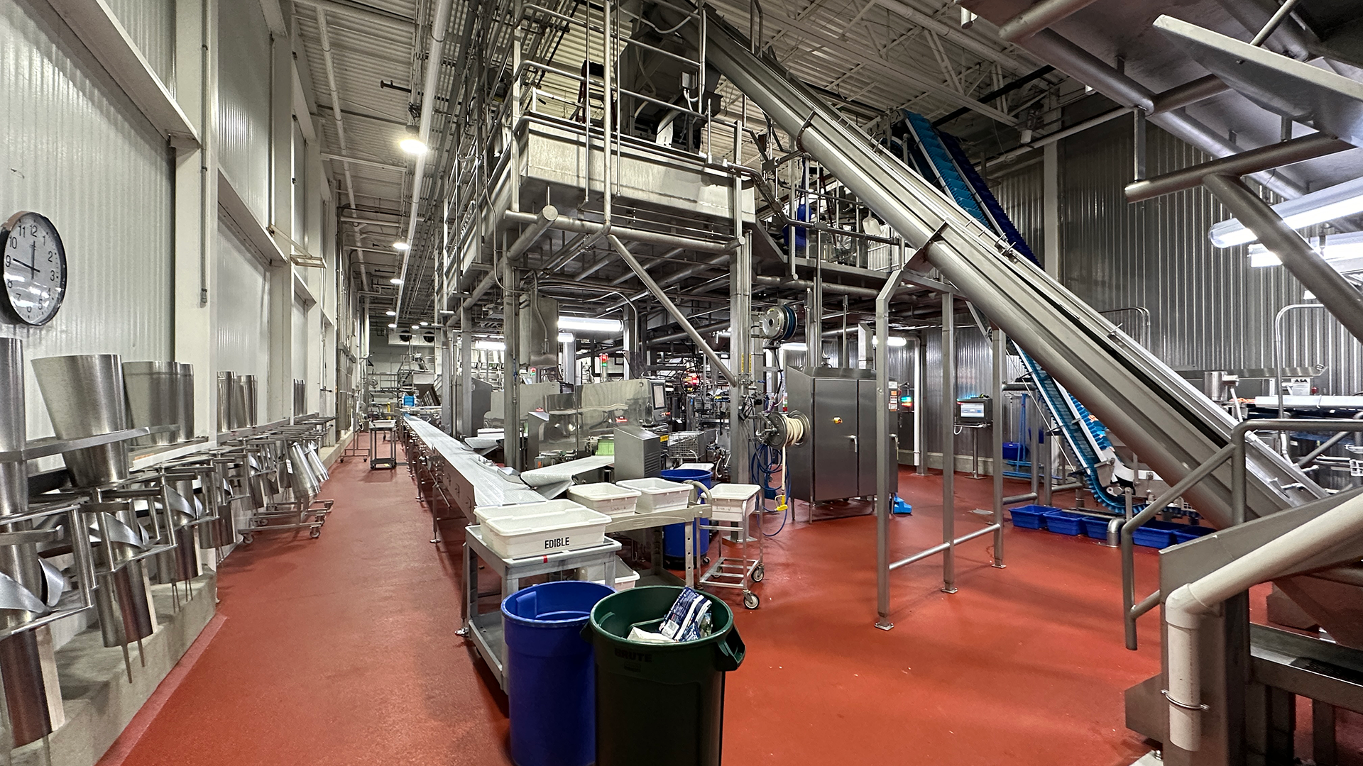 Interior shot of food processing equiptment