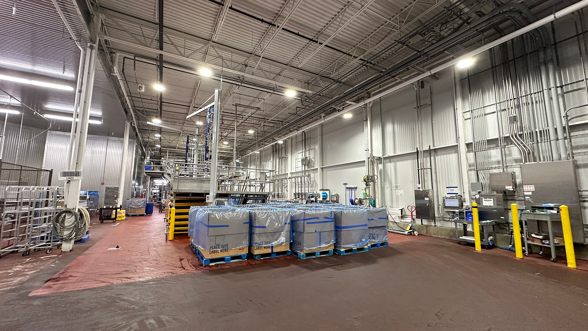 Interior shot of food processing plant