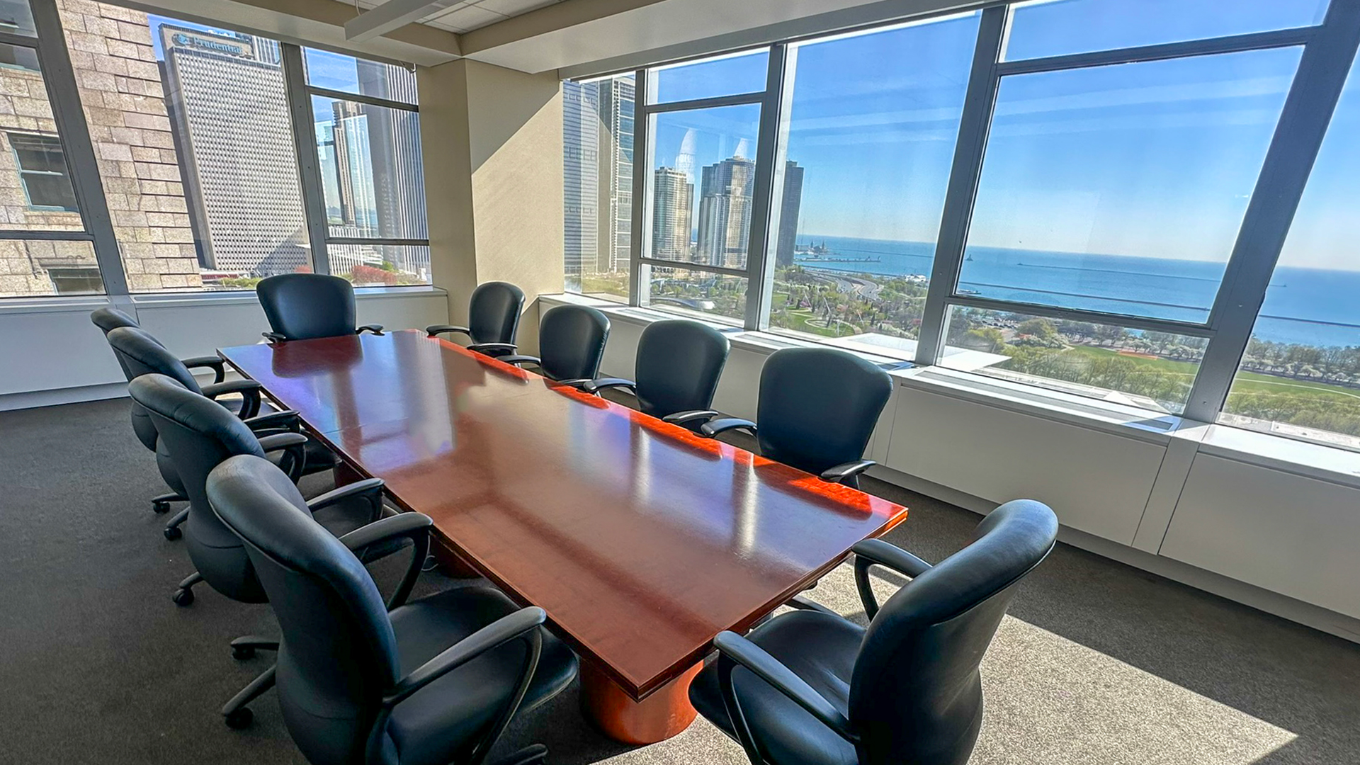Conference room with views of Lake Michigan
