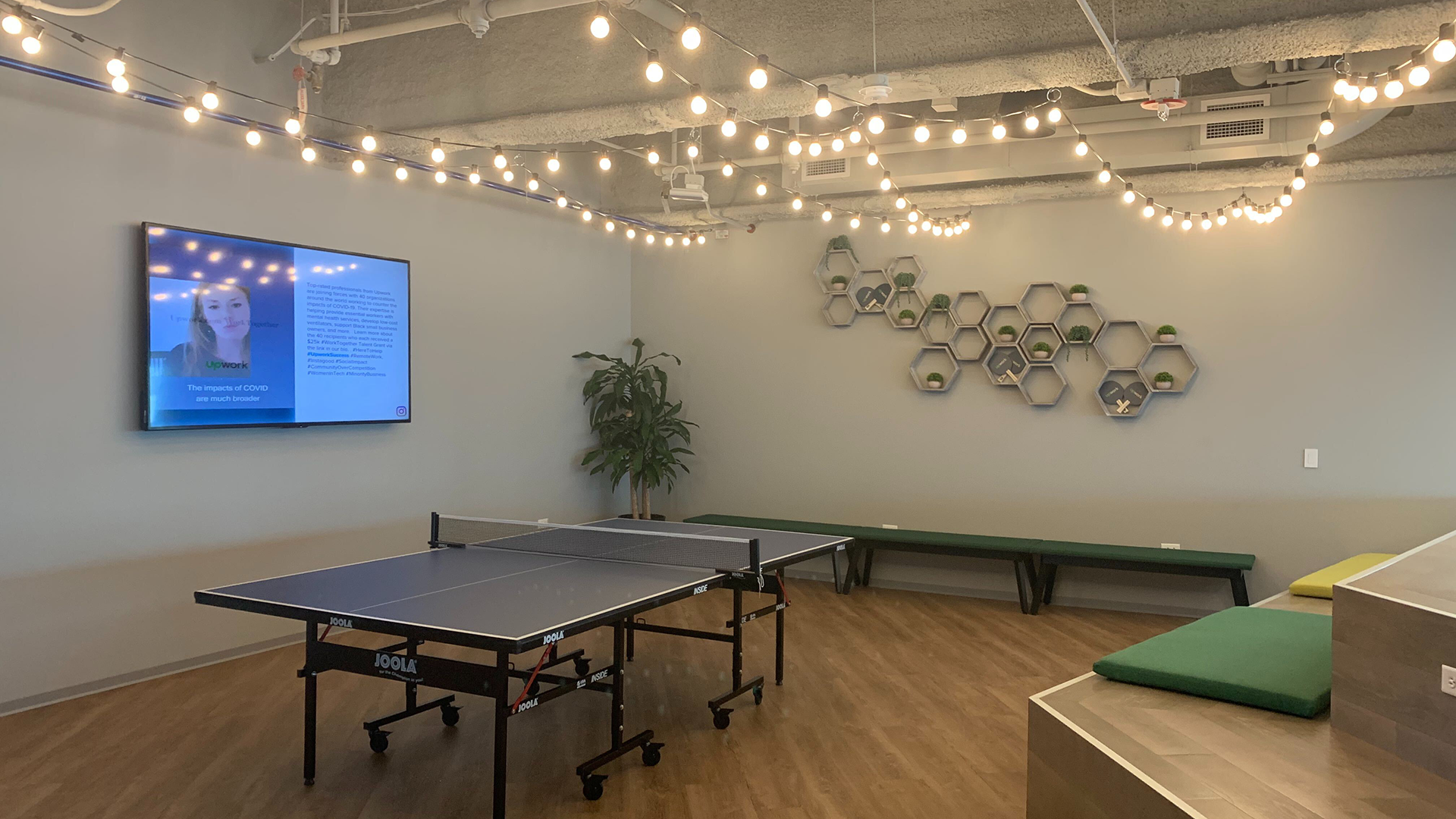 525 W Van Buren - Common area with added lights and ping pong table