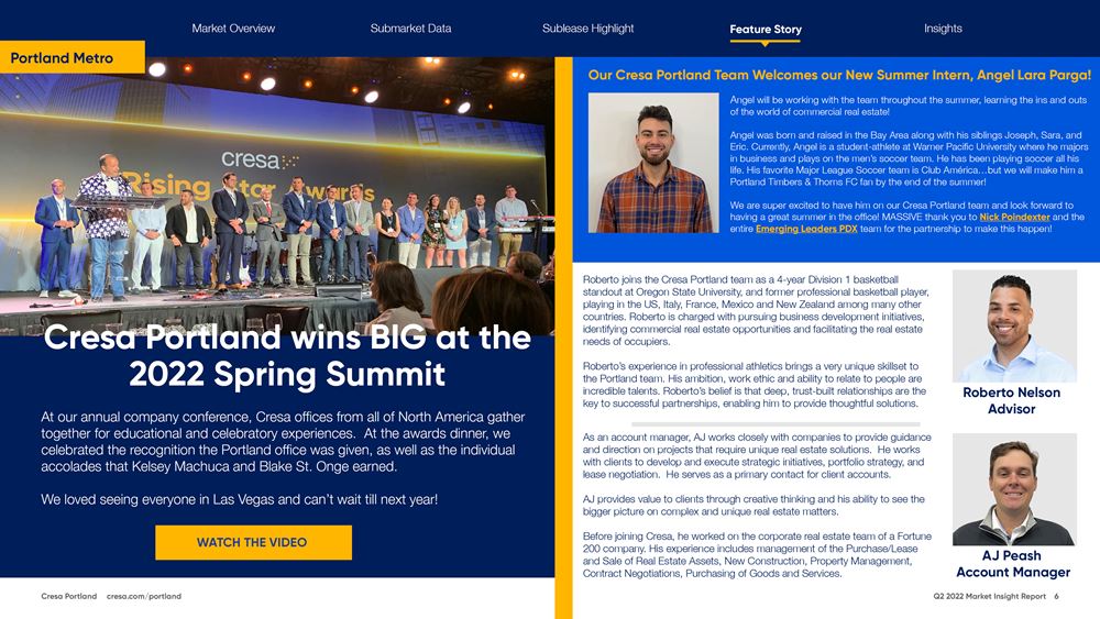 Q2 2022 Portland Office Market Report, by Cresa