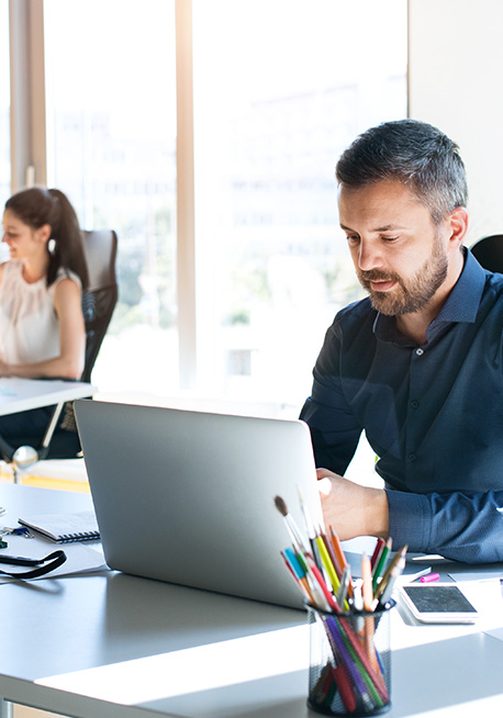 Man working at computer